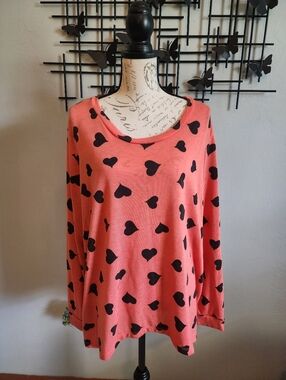 Orange Heart Sweater